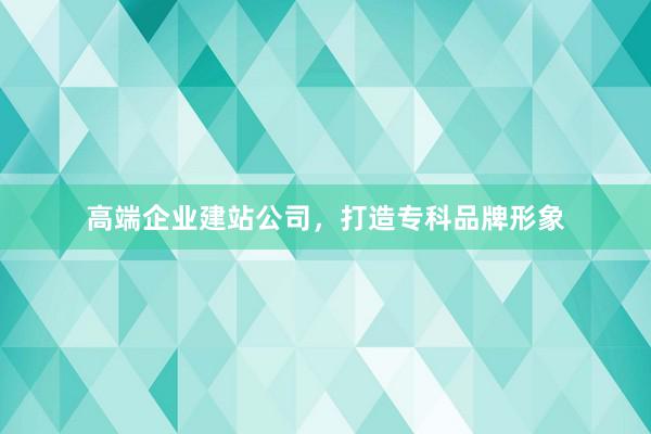 高端企业建站公司，打造专科品牌形象